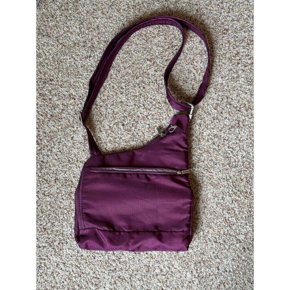 Travelon Anti-Theft Classic Crossbody bag/purse, Purple canvas; - Picture 4 of 15